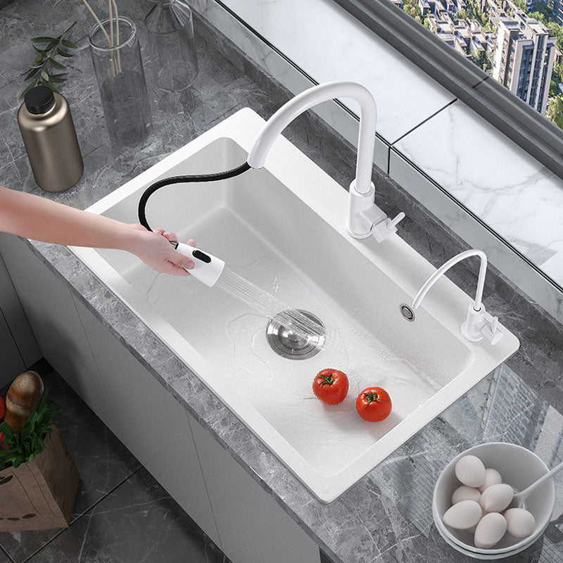 Modern Kitchen Sink Quartz with Accessories and Faucet Drop-In Workstation Sink