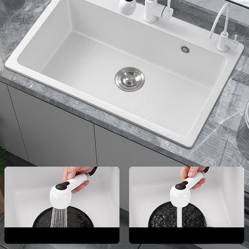 Modern Kitchen Sink Quartz with Accessories and Faucet Drop-In Workstation Sink