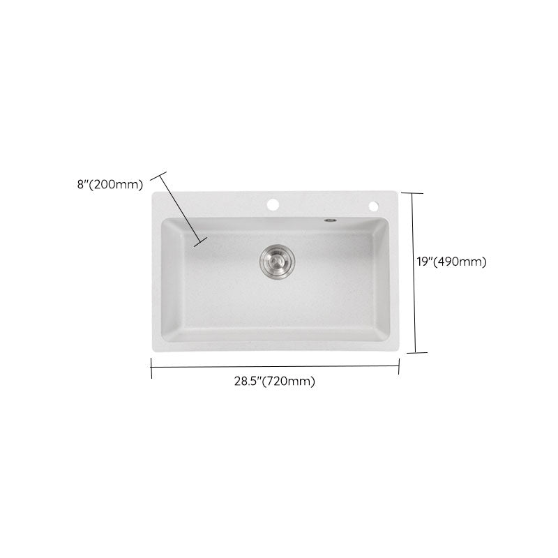 Modern Kitchen Sink Quartz with Accessories and Faucet Drop-In Workstation Sink