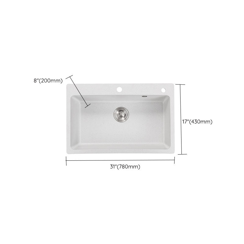 Modern Kitchen Sink Quartz with Accessories and Faucet Drop-In Workstation Sink