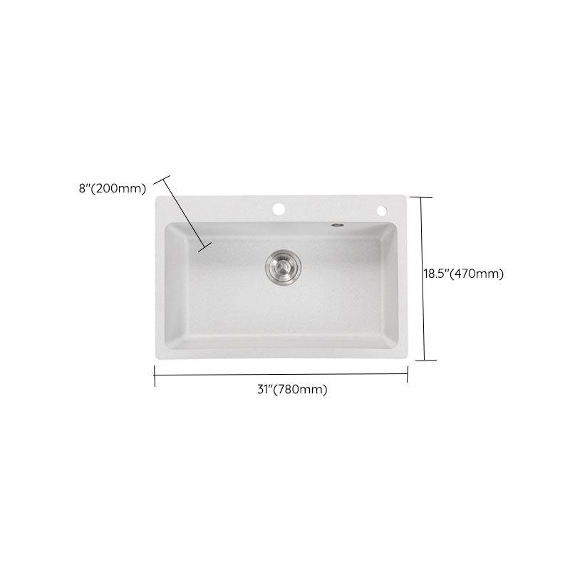 Modern Kitchen Sink Quartz with Accessories and Faucet Drop-In Workstation Sink