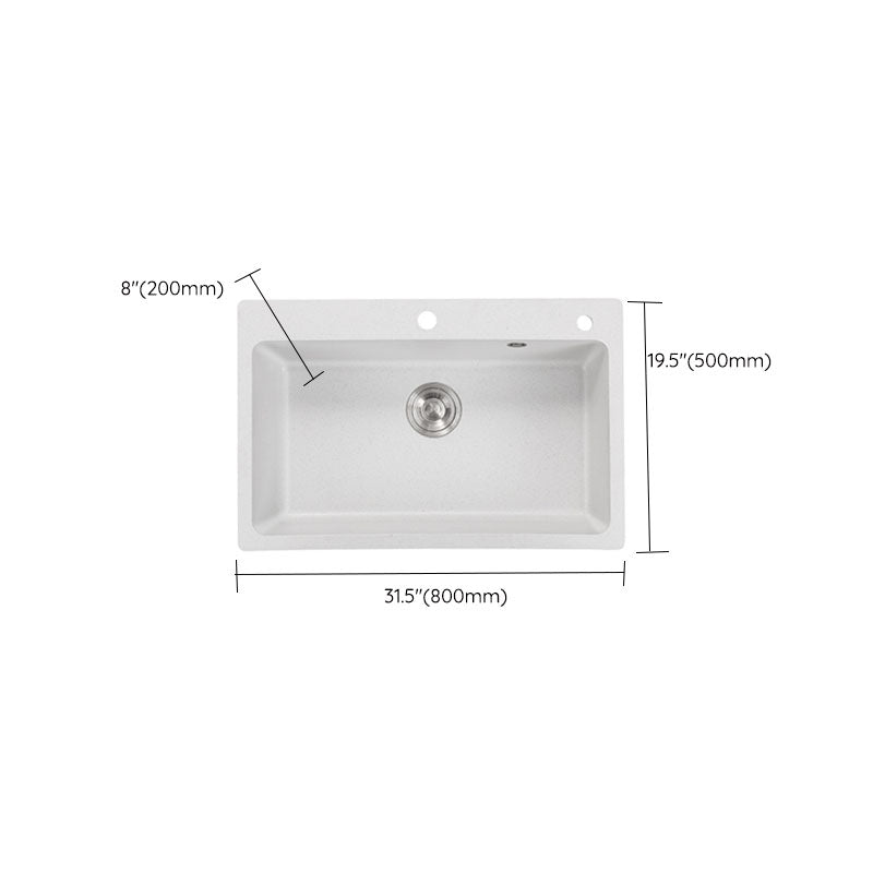 Modern Kitchen Sink Quartz with Accessories and Faucet Drop-In Workstation Sink