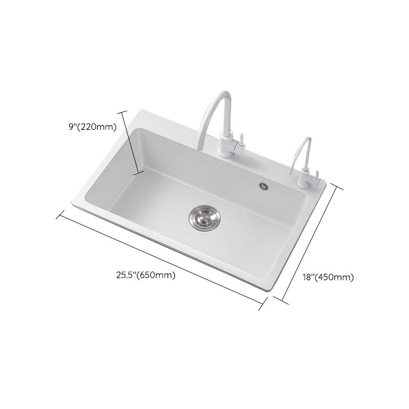 Modern Kitchen Sink Quartz with Accessories and Faucet Drop-In Workstation Sink