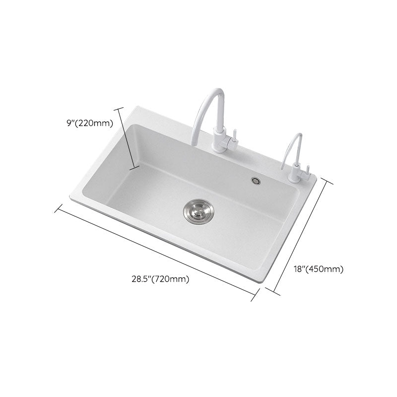 Modern Kitchen Sink Quartz with Accessories and Faucet Drop-In Workstation Sink