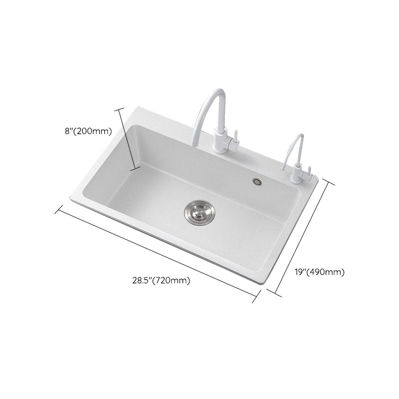 Modern Kitchen Sink Quartz with Accessories and Faucet Drop-In Workstation Sink