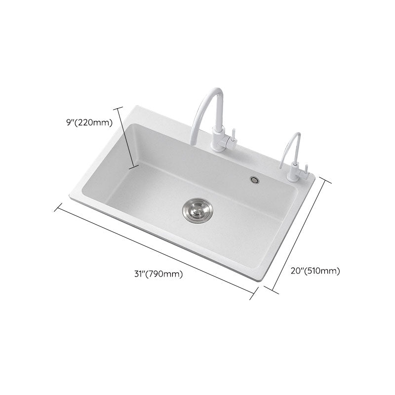 Modern Kitchen Sink Quartz with Accessories and Faucet Drop-In Workstation Sink