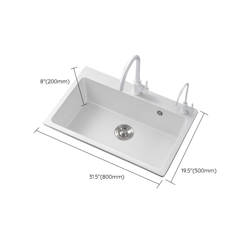 Modern Kitchen Sink Quartz with Accessories and Faucet Drop-In Workstation Sink