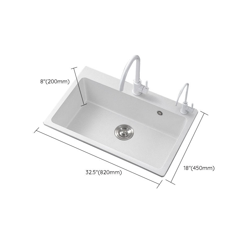 Modern Kitchen Sink Quartz with Accessories and Faucet Drop-In Workstation Sink