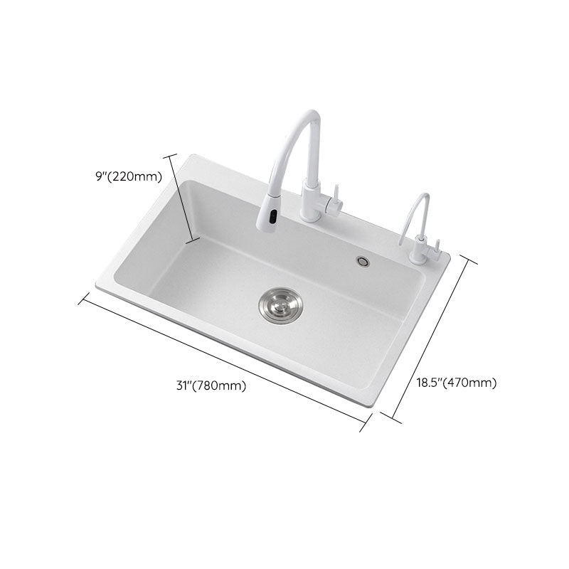 Modern Kitchen Sink Quartz with Accessories and Faucet Drop-In Workstation Sink