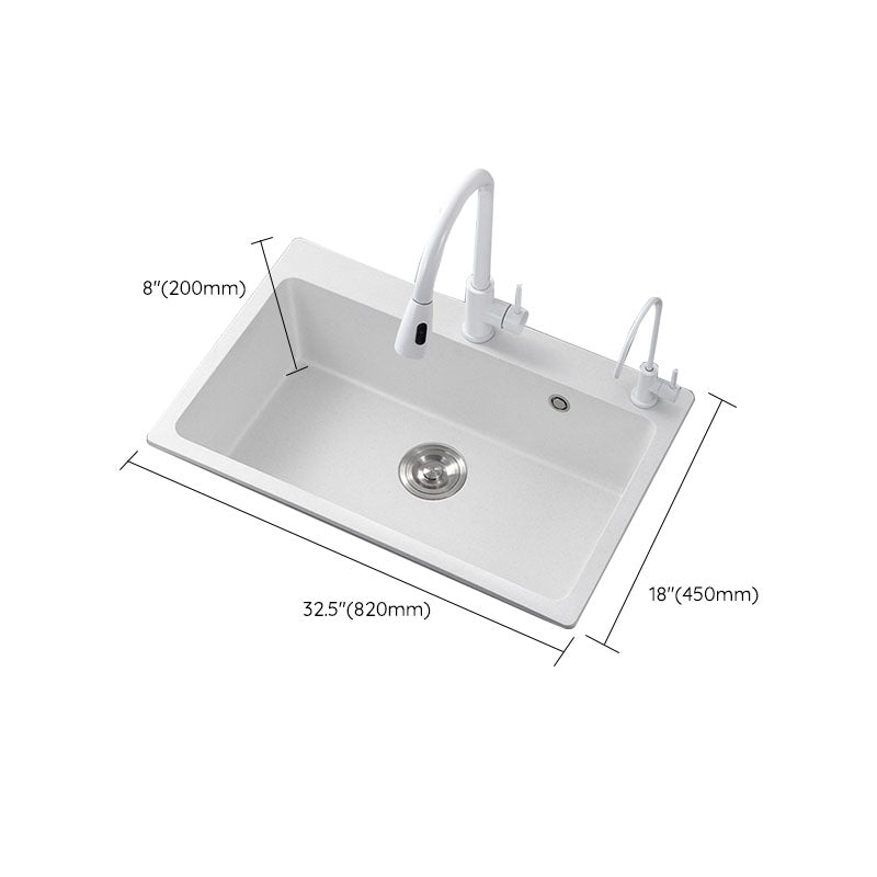 Modern Kitchen Sink Quartz with Accessories and Faucet Drop-In Workstation Sink