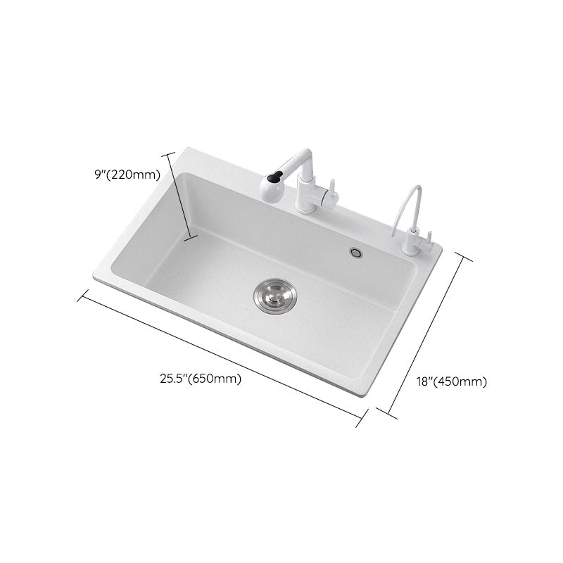 Modern Kitchen Sink Quartz with Accessories and Faucet Drop-In Workstation Sink