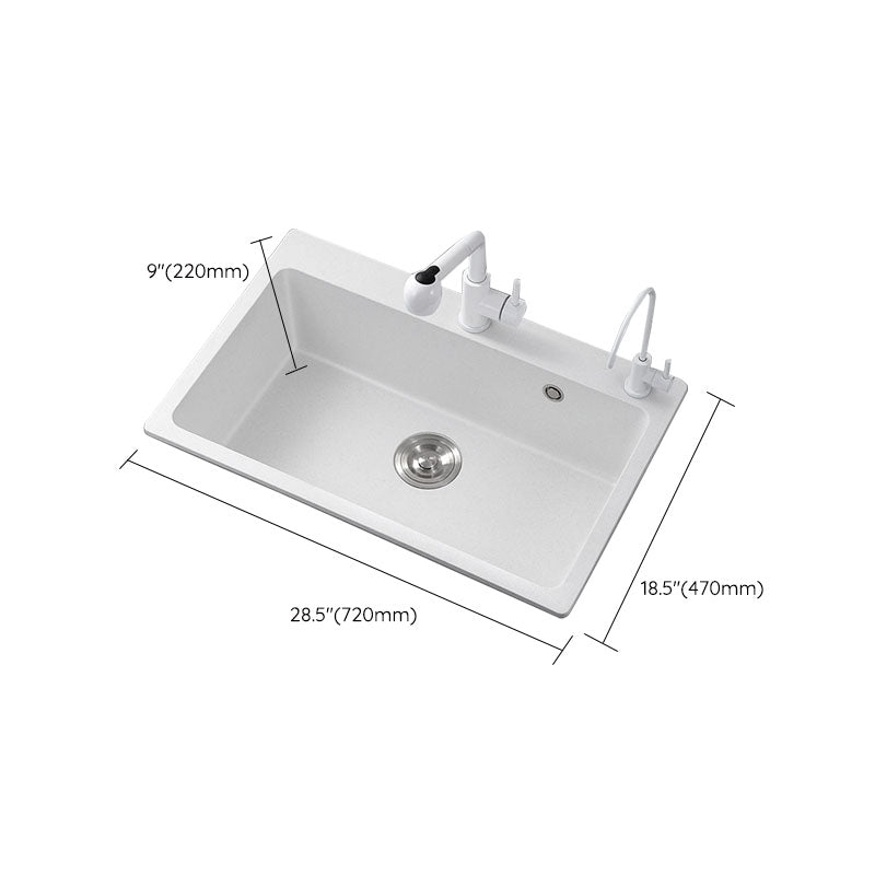 Modern Kitchen Sink Quartz with Accessories and Faucet Drop-In Workstation Sink