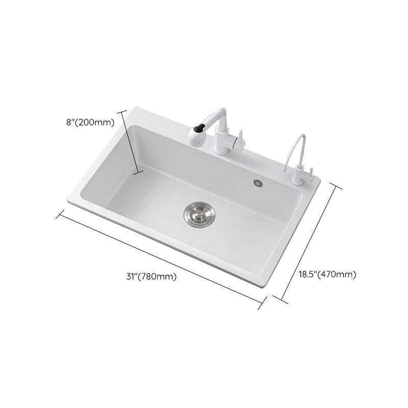 Modern Kitchen Sink Quartz with Accessories and Faucet Drop-In Workstation Sink