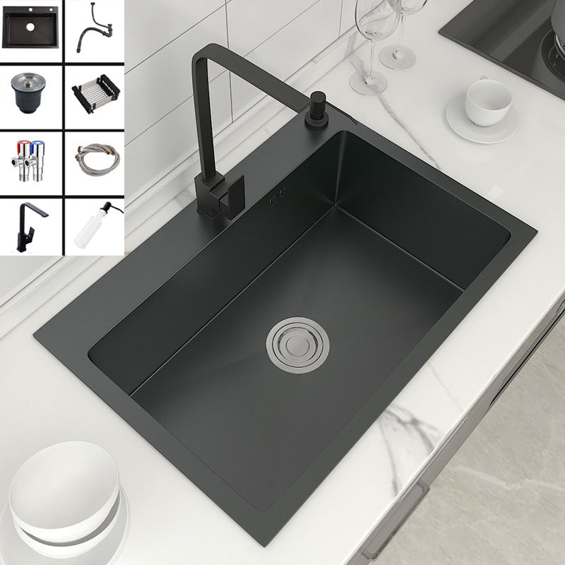 Modern Workstation Sink Stainless Steel with Accessories and Faucet Kitchen Sink