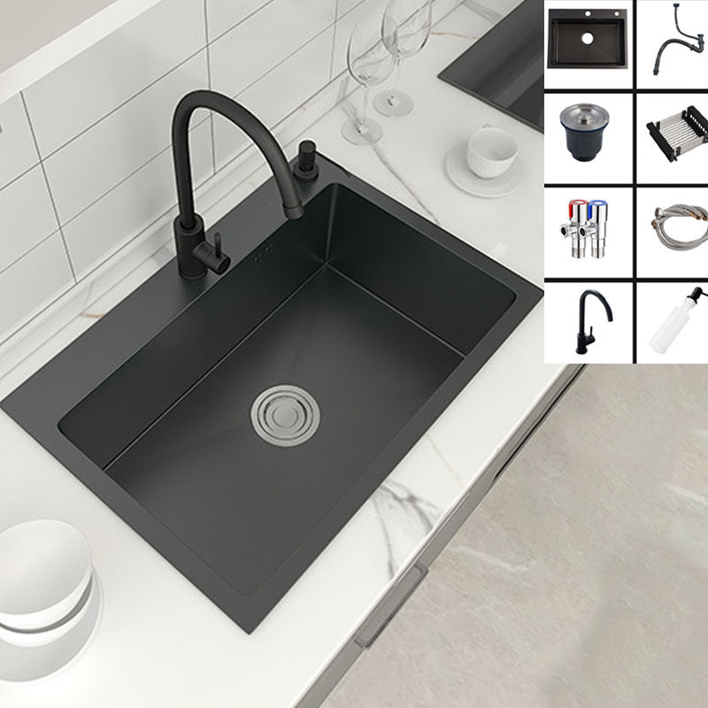 Modern Workstation Sink Stainless Steel with Accessories and Faucet Kitchen Sink