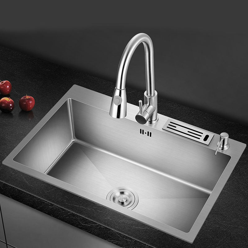 Modern Kitchen Sink Stainless Steel with Accessories and Faucet Kitchen Bar Sink