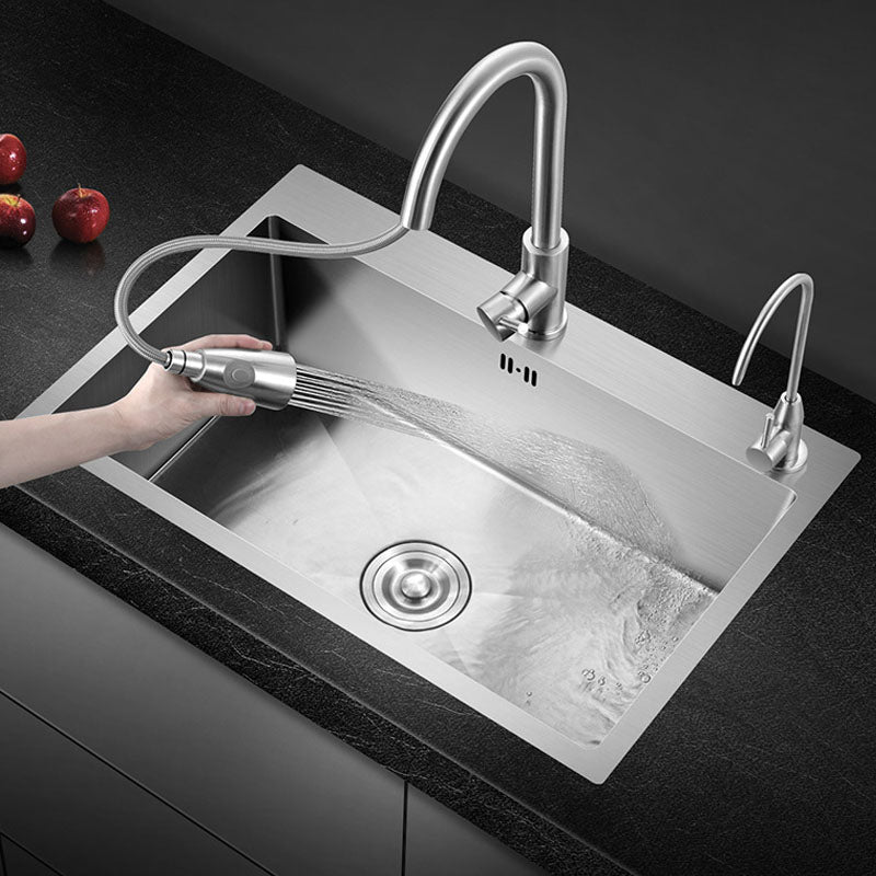 Modern Kitchen Sink Stainless Steel with Accessories and Faucet Kitchen Bar Sink