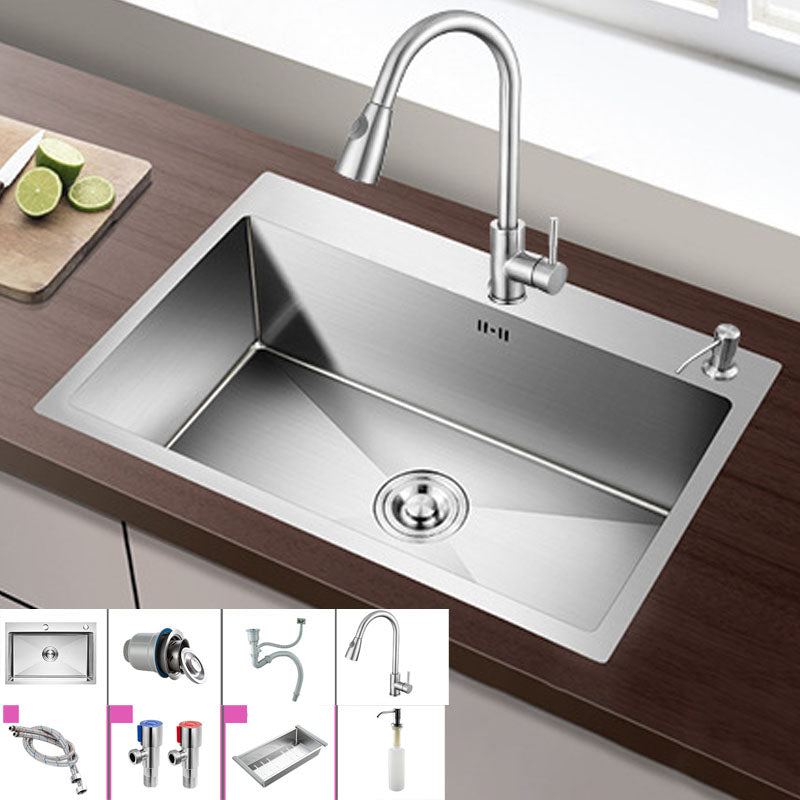 Modern Kitchen Sink Stainless Steel with Accessories and Faucet Kitchen Bar Sink