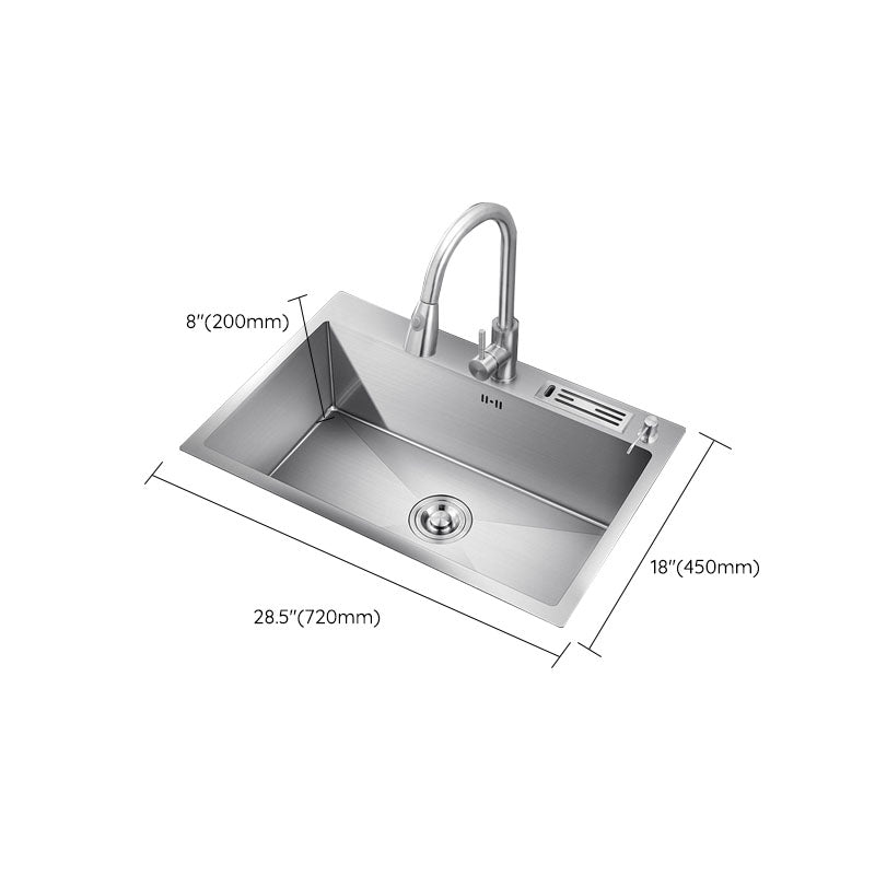 Modern Kitchen Sink Stainless Steel with Accessories and Faucet Kitchen Bar Sink