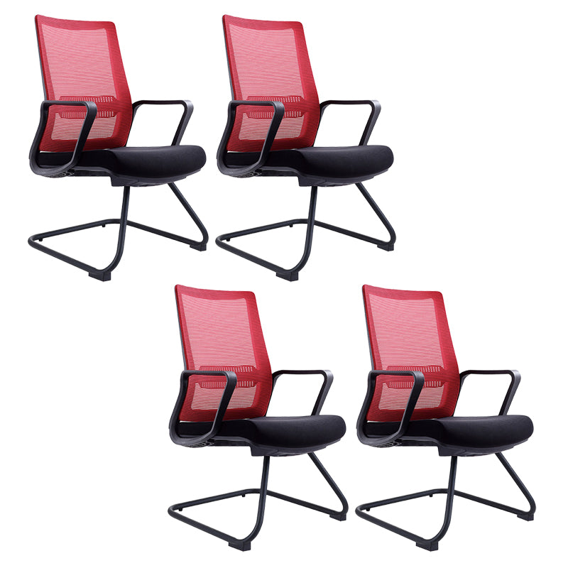 Contemporary Arm Chair Fixed Arms Mid-back Breathable Air Grid Office Chair