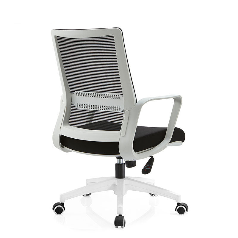 Contemporary Arm Chair Fixed Arms Mid-back Breathable Air Grid Office Chair