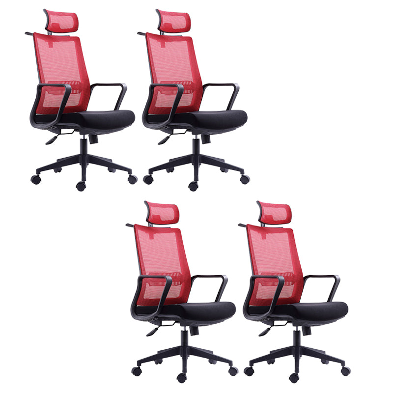 Contemporary Arm Chair Fixed Arms Mid-back Breathable Air Grid Office Chair