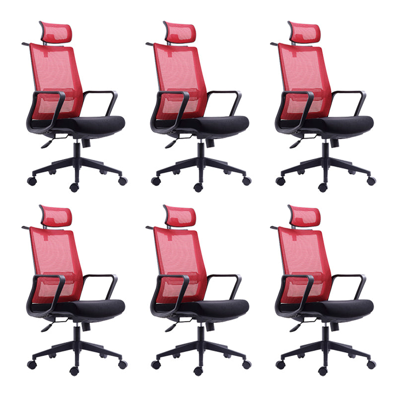 Contemporary Arm Chair Fixed Arms Mid-back Breathable Air Grid Office Chair