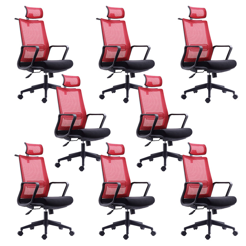 Contemporary Arm Chair Fixed Arms Mid-back Breathable Air Grid Office Chair