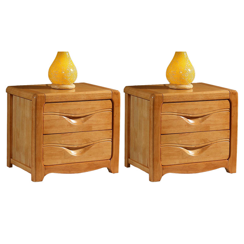 Solid Wood Bed Nightstand Traditional Bedside Cabinet with Drawers