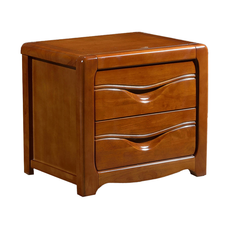 Solid Wood Bed Nightstand Traditional Bedside Cabinet with Drawers