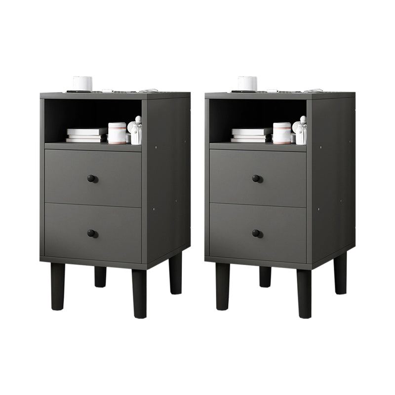 2 Drawers Modern Nightstand Open Storage Night Table with 1 Shelf ,22.8" Tall