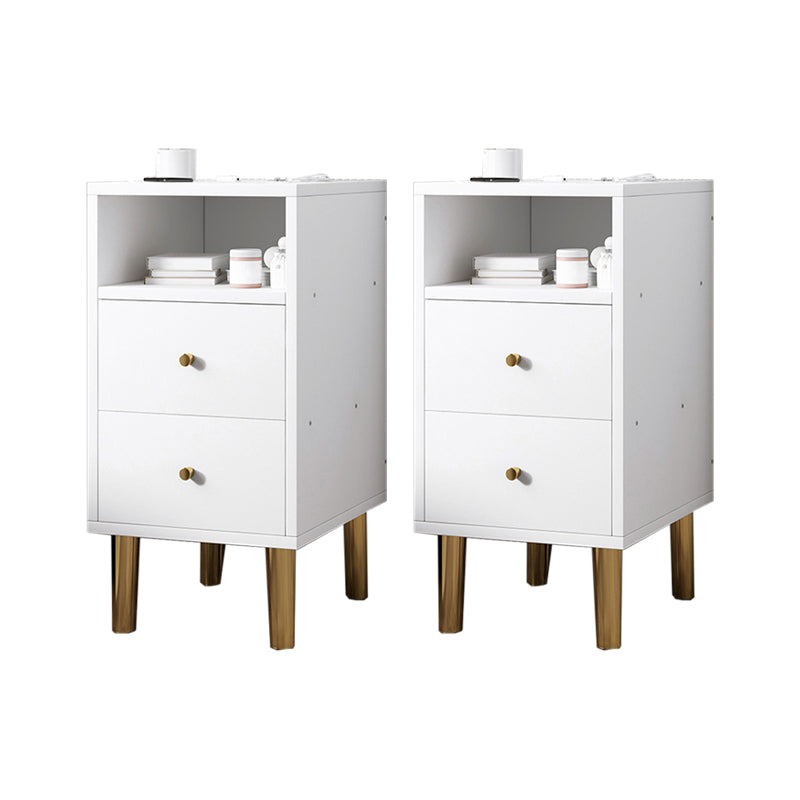 2 Drawers Modern Nightstand Open Storage Night Table with 1 Shelf ,22.8" Tall