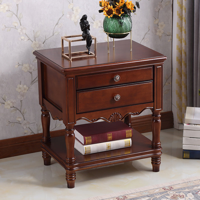 Rubber Wood Bedside Cabinet Traditional Nightstand for Living Room , 23"W X 25" H