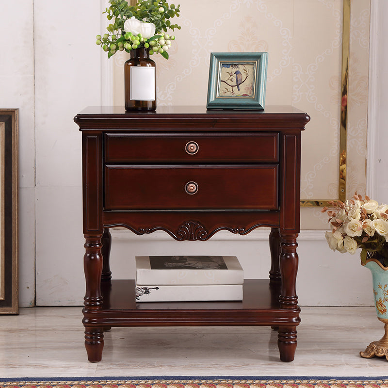 Rubber Wood Bedside Cabinet Traditional Nightstand for Living Room , 23"W X 25" H