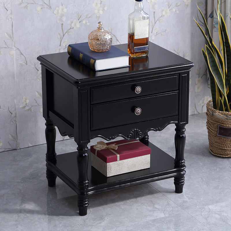 Rubber Wood Bedside Cabinet Traditional Nightstand for Living Room , 23"W X 25" H