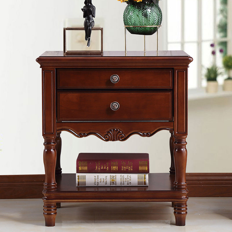 Rubber Wood Bedside Cabinet Traditional Nightstand for Living Room , 23"W X 25" H