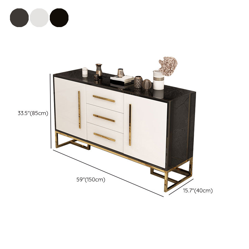 Glam Cabinets Mirrored Buffet 3-Drawer and 2-Door Buffet Sideboard