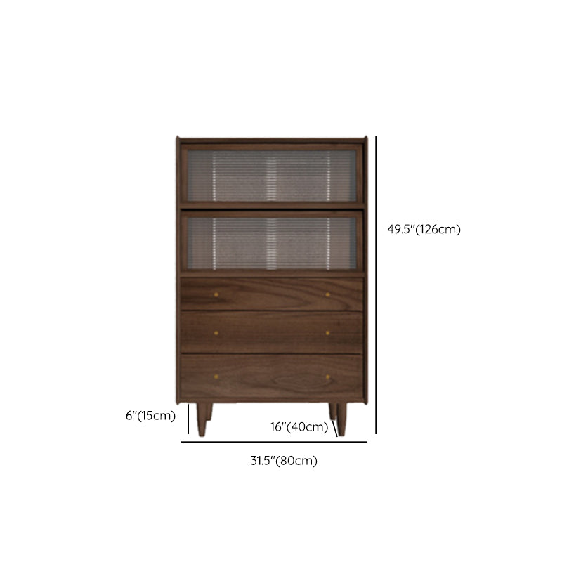 49.5"H Home Sideboard Modern Storage Sideboard with Glass Doors