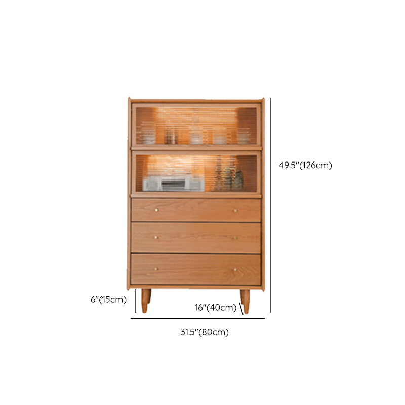 49.5"H Home Sideboard Modern Storage Sideboard with Glass Doors