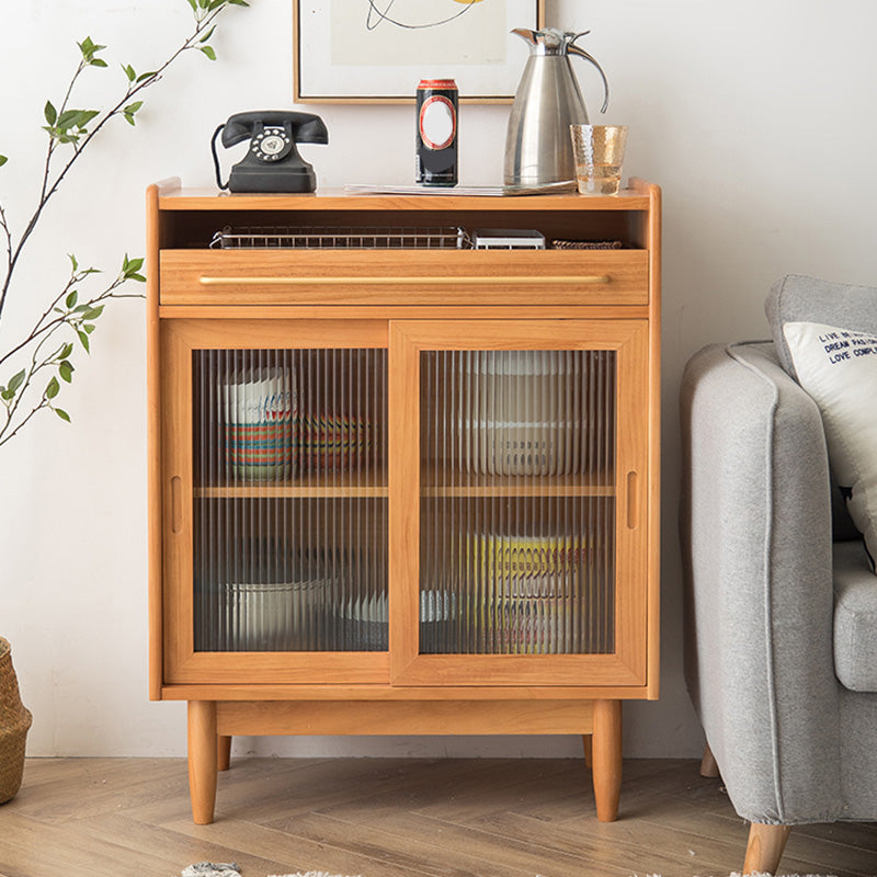 Wooden Side Board with Cabinet Door Modern Minimalist Sideboard