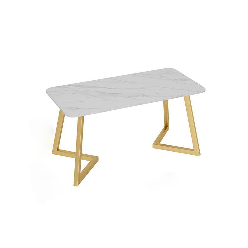 Contemporary Marble Writing Desk Office Desk with Metal Legs