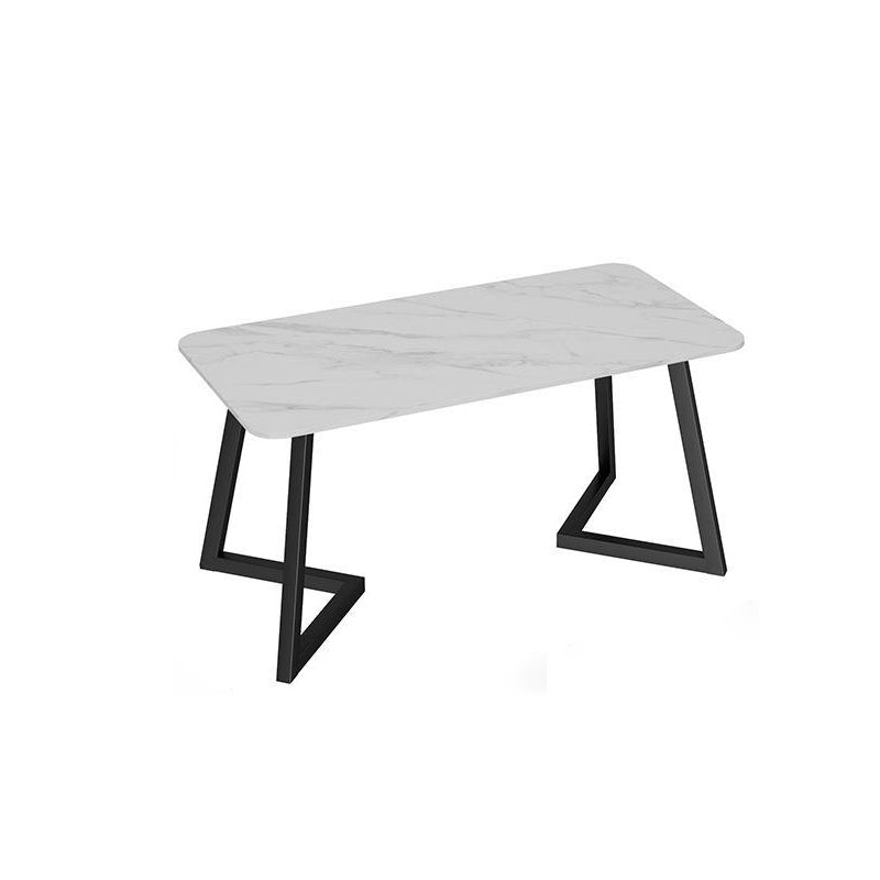 Contemporary Marble Writing Desk Office Desk with Metal Legs