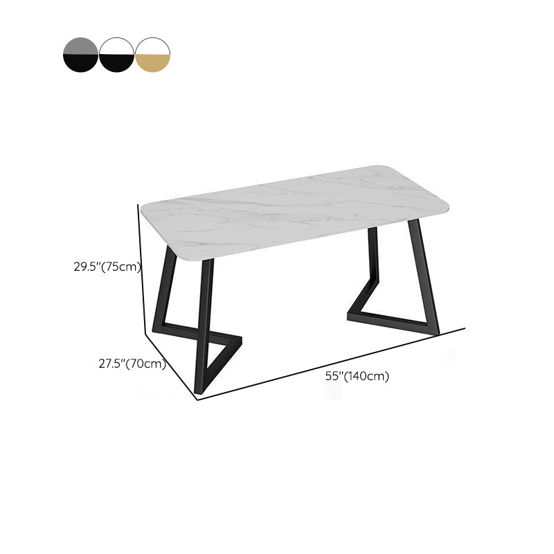 Contemporary Marble Writing Desk Office Desk with Metal Legs