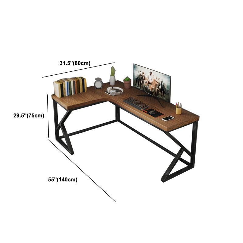 Wood Modern Simple Office Desk L-Shape Writing Desk for Living Room and Office