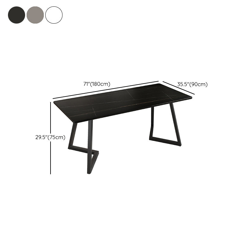 Rectangular 29.5" Tall Writing Desk Industrial Metal and Stone Office Desk