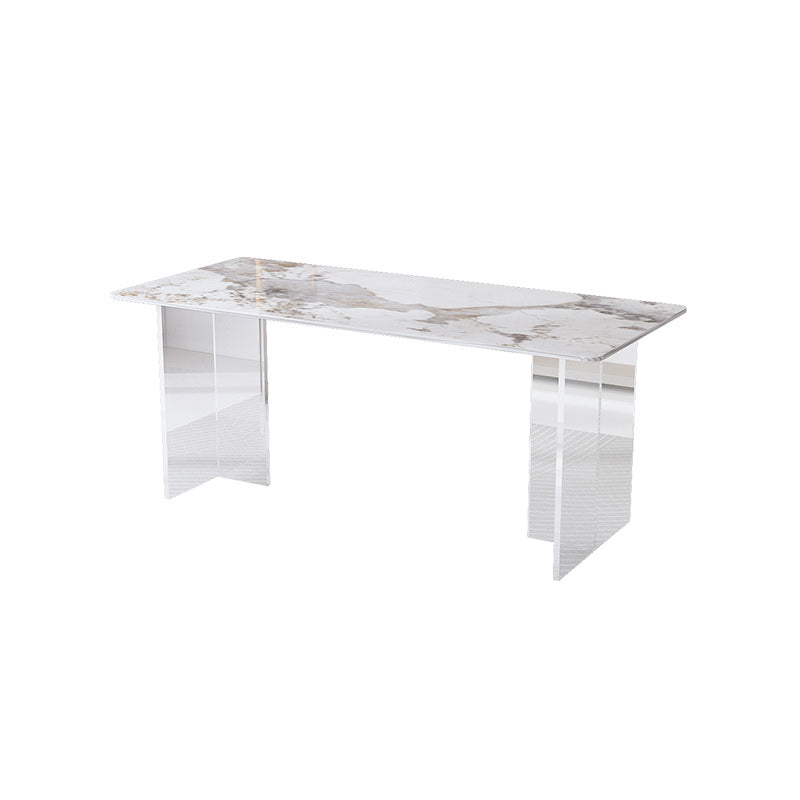 Modern Rectangle Office Working Table Sintered Stone Writing Desk