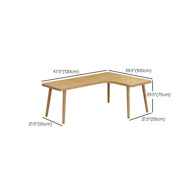 Modern Style L-Shape Writing Table Solid Wood Office Working Desk