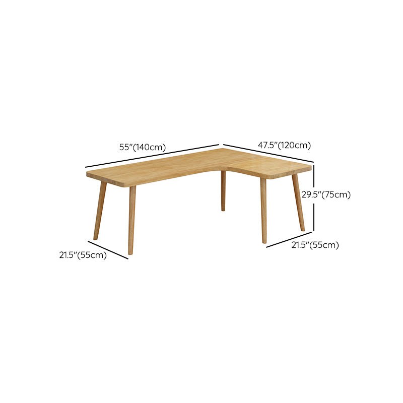 Modern Style L-Shape Writing Table Solid Wood Office Working Desk