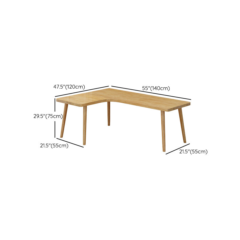 Modern Style L-Shape Writing Table Solid Wood Office Working Desk