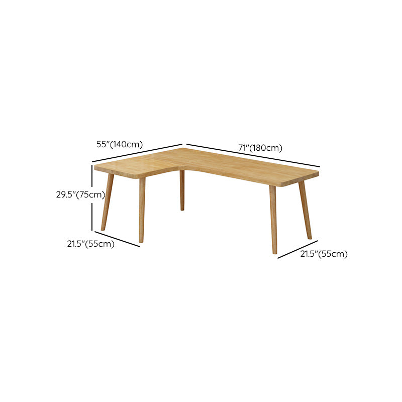 Modern Style L-Shape Writing Table Solid Wood Office Working Desk